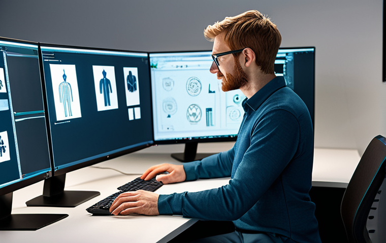 A professional animator, fully clothed in appropriate, modest work attire, is focused at a computer workstation in a clean, modern animation studio. The screen displays a vibrant, family-friendly animated character model, mid-pose. The scene highlights creativity and technical precision in animation production. Safe for work, appropriate content, professional dress, perfect anatomy, correct proportions, well-formed hands, natural pose, professional photography, high quality.