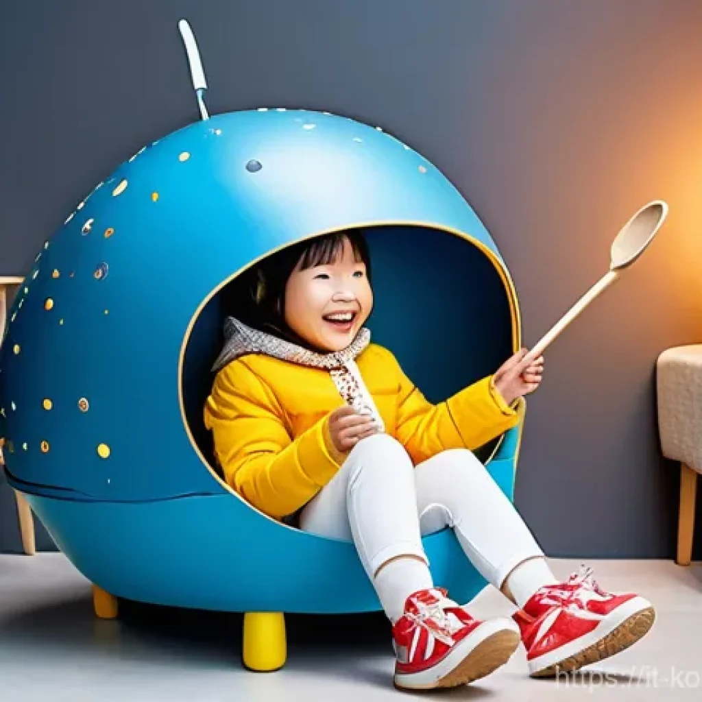 콩순이 캐릭터의 특징 - **Prompt 1: The Spaceship Adventure**
A cheerful young girl named Kongsunyi, around 6-7 years ol...