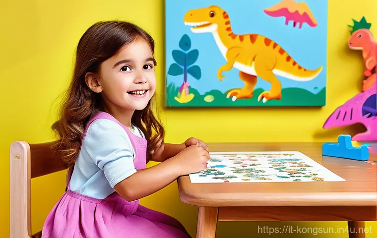 콩순이의 학습지 활용법 - **Prompt 1: Joyful Discovery in a Personalized Learning Space**
    A vibrant, sunlit image of a che...