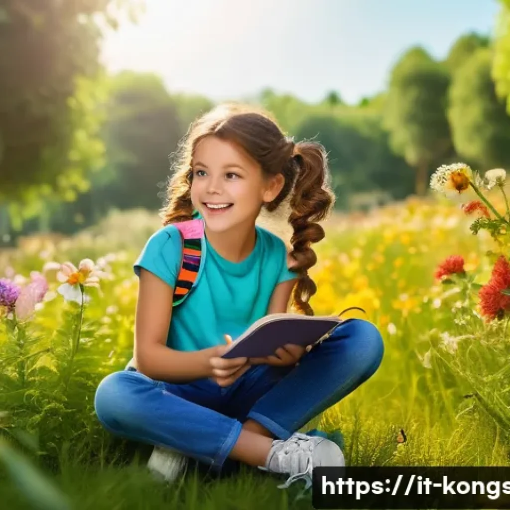 콩순이 애니메이션 줄거리 리뷰 - A lively young girl with bright eyes and curly brown hair tied in playful pigtails, wearing colorful...